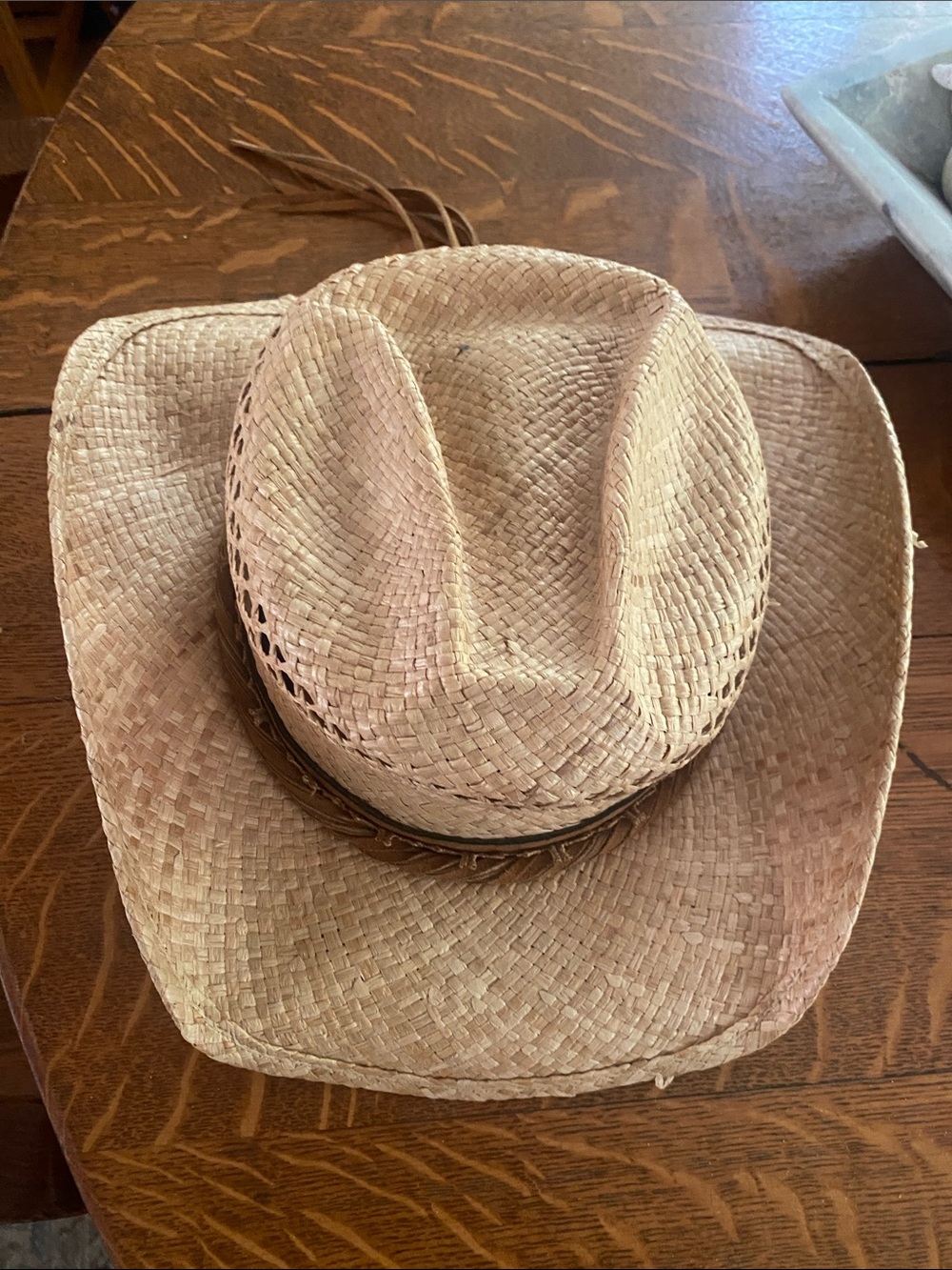 Straw Cowboy Hat - Natural Straw